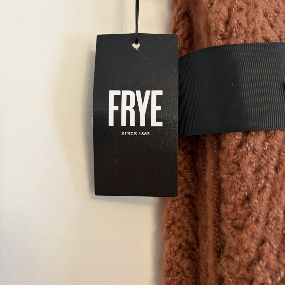 NWT FRYE Faux Mohair Oversized Throw Blanket 50" x 70" Rust Brown Neutral Home - Picture 5 of 14